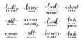 Farmers market lettering logo collection, handwritten calligraphy for food fair isolated on white, vector labels, bundle