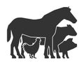 Farmers market logo. Farm animals symbol.