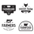 Farmers market logo templates stamps labels badges set. Trendy retro style logotypes Royalty Free Stock Photo