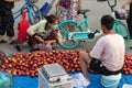 The farmers` market in the morning Royalty Free Stock Photo