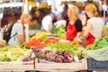 Farmers' market stall.