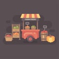 Farmers market stand with fruits and vegetables. Autumn sale Royalty Free Stock Photo