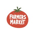 Farmers market tomato illustration with typography