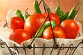 Farmers Market Tomatoes and Peppers Royalty Free Stock Photo