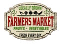 Farmers market vintage rusty metal sign