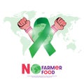 Farmers protest concepts: The human hand rises above No farmers, no food Advertisement design or Poster or Banner or Card Design.