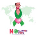 Farmers protest concepts: The human hand rises above No farmers, no food Advertisement design or Poster or Banner or Card Design.