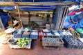 Farmers are selling their products such as eggs, vegetables and fish in Sunday market.