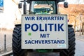 Farmers union protest strike against german government policy, Magdeburg, Germany.