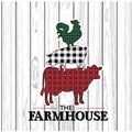 Christmas farmhouse animals with plaid and check print