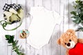 Farmhouse baby craft product mockup with farmhouse style decor flatlay.