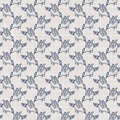 Farmhouse blue bird linen seamless pattern. Tonal french country cottage style animal background. Simple vintage rustic