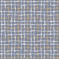 Farmhouse blue seamless check vector pattern. Gingham baby color checker background. Woven tweed all over print.