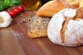 Farmhouse bread and buns Royalty Free Stock Photo
