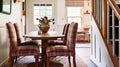 Farmhouse dining room decor, interior design and home decor, elegant table with chairs, furniture, country cottage style Royalty Free Stock Photo