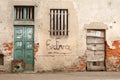 Farmhouse farm ancient house decay seniority doors windows bricks panorama landscape vision Italy Italian Royalty Free Stock Photo