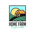 Farmhouse green scenery inspiration illustration logo