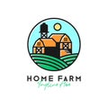 Farmhouse green scenery inspiration illustration logo