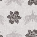 Farmhouse grey butterfly seamless pattern. Rustic French wildlife for ecological beautiful all over wallpaper. Repeat