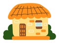 Farmhouse, thatched house, traditional building of jeju island, Seongeup folk village symbol