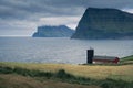 Farmhouse at Trollanes village on the island of Kalsoy, Faroe Islands