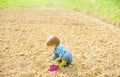 Farming and agriculture. earth day. soils and fertilizers. summer farm. happy child gardener. spring village. ecology Royalty Free Stock Photo