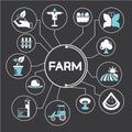 Farming and agriculture icons, infographic