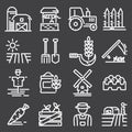 Farming and agriculture icons set.