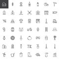 Farming and agriculture line icons set