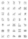 Farming agriculture line icons set