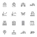 Farming and agriculture line icons set