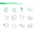 Farming and agriculture - modern isometric icons set Royalty Free Stock Photo