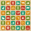 Farming and agriculture vector flat icons Royalty Free Stock Photo