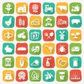 Farming and agriculture vector flat icons Royalty Free Stock Photo