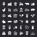 Farming and agriculture vector flat icons Royalty Free Stock Photo