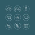 Farming and Agriculture Vector Line Icons Royalty Free Stock Photo