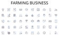 Farming business line icons collection. Expression, Creativity, Imagination, Artistry, Communication, Inspiration