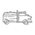 Farming car icon. hand drawn icon set, outline black, doodle icon, vector icon Royalty Free Stock Photo