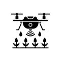 Farming drones black glyph icon