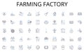 Farming factory line icons collection. Growth, Agility, Innovation, Risk, Sustainability, Adaptability, Scalability