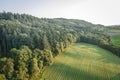 Farming Field and Forest Valley in Wales, UK Royalty Free Stock Photo