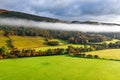 Farming Fields at Autumnal Morning in Wales Royalty Free Stock Photo