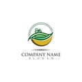 Farming green nature logo design template, Agriculture icon  vector Royalty Free Stock Photo