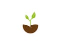 Farming growing Plants with leaves for logo