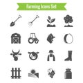 Farming Harvesting and Agriculture Icons Set