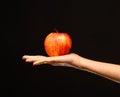 Farming and healthy nutrition concept. Female hand holds fresh fruit Royalty Free Stock Photo