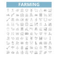 Farming icons, line symbols, web signs, vector set, isolated illustration Royalty Free Stock Photo