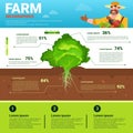 Farming Infographics Eco Friendly Organic Natural vegetable Growth Farm Production Banner With Copy Space Royalty Free Stock Photo