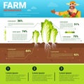 Farming Infographics Eco Friendly Organic Natural vegetable Growth Farm Production Banner With Copy Space Royalty Free Stock Photo