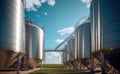 Farming Infrastructure Showcase Grain Silos in Fields